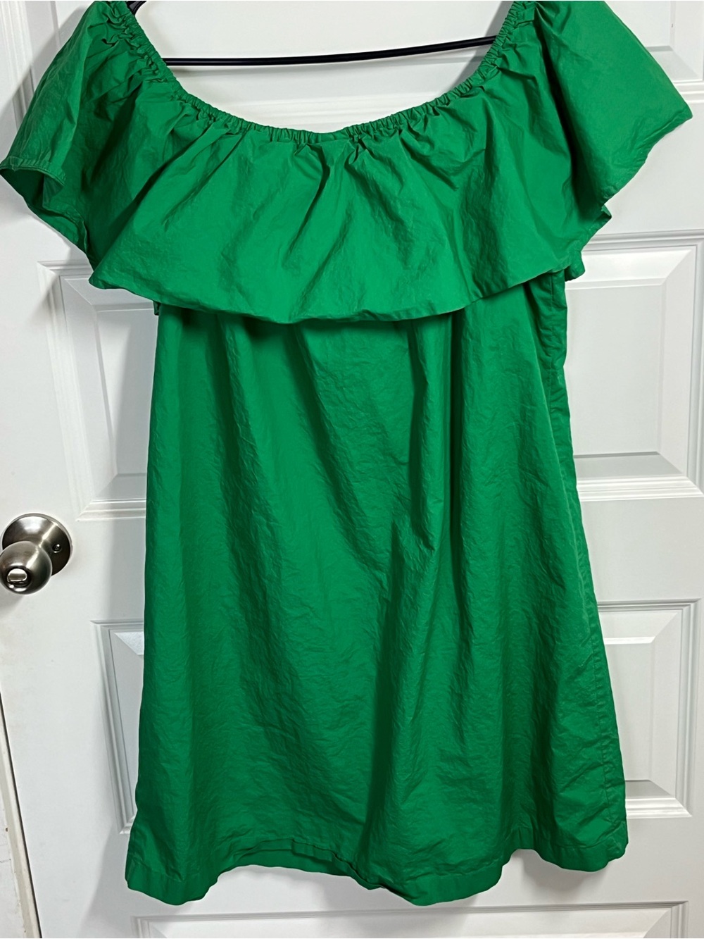 Who What Wear Green Off Shoulder Ruffle Dress XL Boho Summer Cotton - Picture 7 of 7